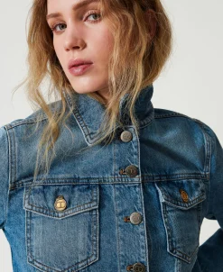 Giacca In Jeans Con Tasche