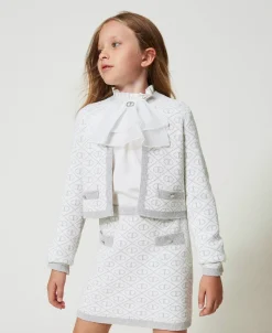 Giacca In Maglia Jacquard Con Oval T