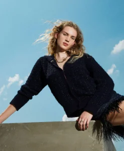 Giacca In Maglia Jacquard Check