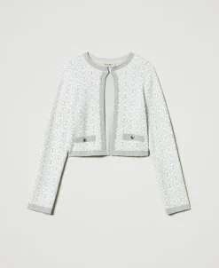 Giacca In Maglia Jacquard Con Oval T