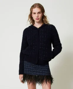Giacca In Maglia Jacquard Check