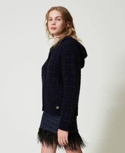 Giacca In Maglia Jacquard Check