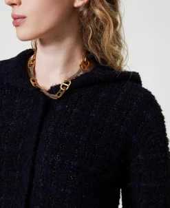 Giacca In Maglia Jacquard Check