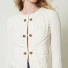 Giacca In Maglia Misto Lana Crochet