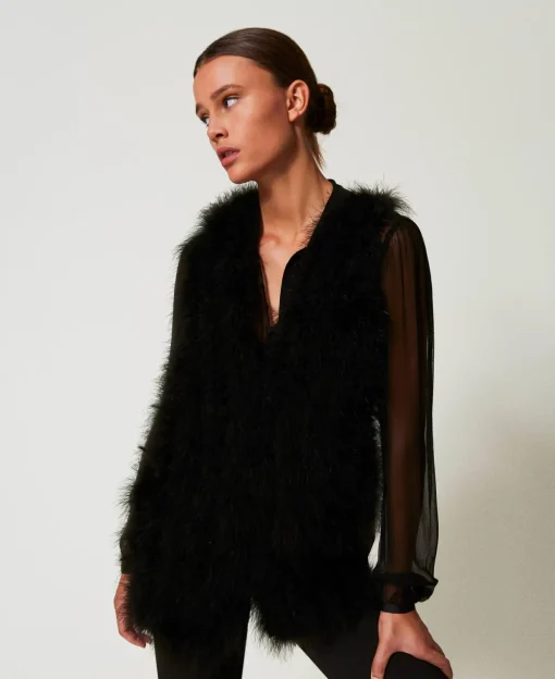 Gilet Con Piume