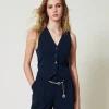 Gilet Fitted Gessato Lurex
