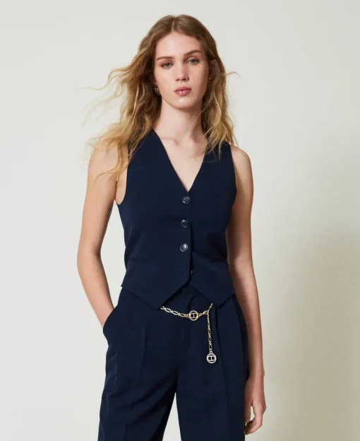 Gilet Fitted Gessato Lurex