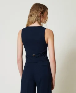 Gilet Fitted Gessato Lurex