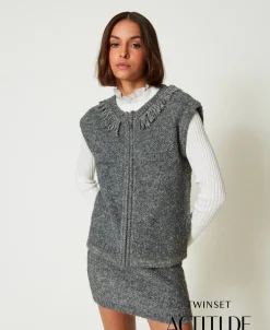 Gilet In Maglia Bouclé Riciclata