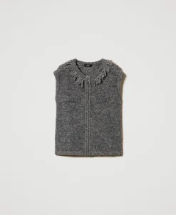 Gilet In Maglia Bouclé Riciclata