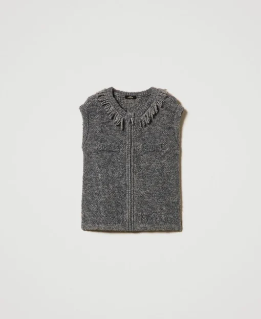 Gilet In Maglia Bouclé Riciclata