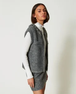 Gilet In Maglia Bouclé Riciclata