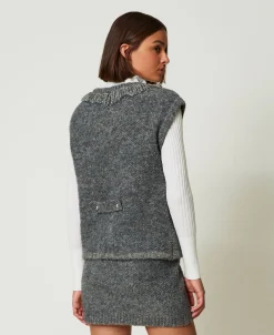 Gilet In Maglia Bouclé Riciclata