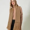 Gilet In Panno Con Frange