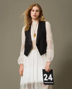 Gilet In Serge Misto Lana