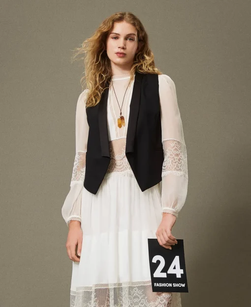 Gilet In Serge Misto Lana