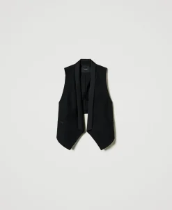 Gilet In Serge Misto Lana
