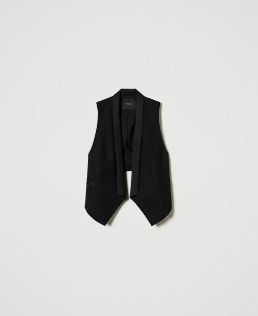 Gilet In Serge Misto Lana