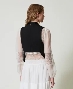 Gilet In Serge Misto Lana