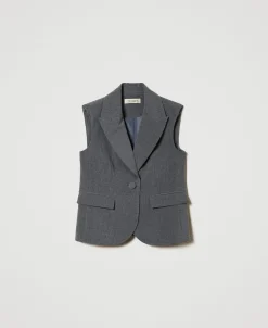 Gilet Monopetto In Flanella