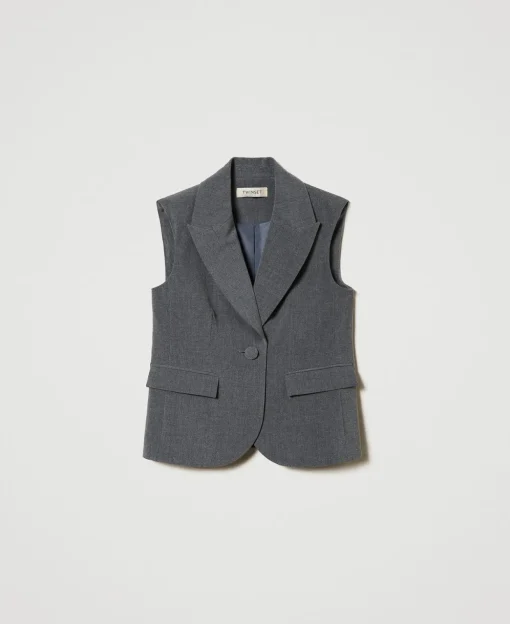 Gilet Monopetto In Flanella