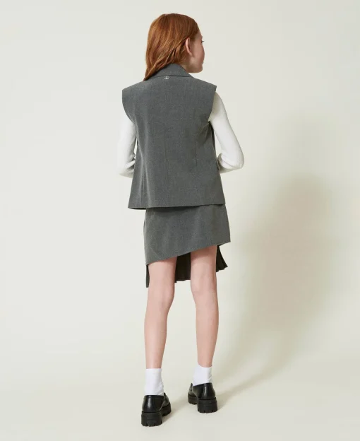 Gilet Monopetto In Flanella