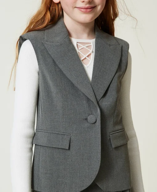 Gilet Monopetto In Flanella