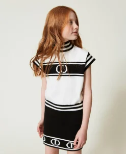 Gonna Corta In Maglia Con Oval T Jacquard