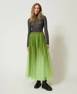 Gonna In Tulle Con Stampa Dégradé