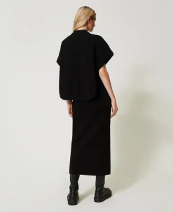 Gonna Longuette In Maglia A Costine