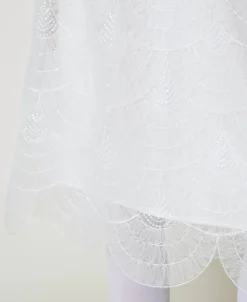 Gonna Longuette In Organza Con Ricami