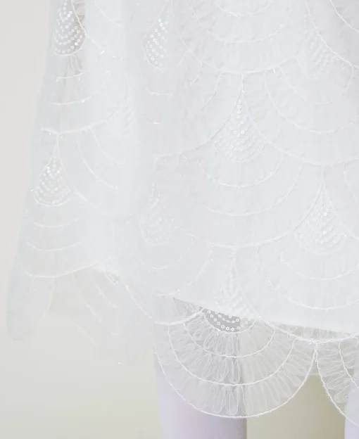 Gonna Longuette In Organza Con Ricami