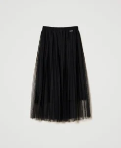 Gonna Longuette In Tulle Plissé