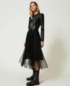 Gonna Longuette In Tulle Plissé