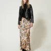Gonna Lunga In Raso Animalier