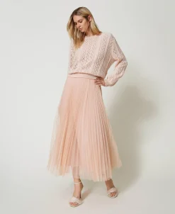 Gonna Lunga In Tulle Plissé