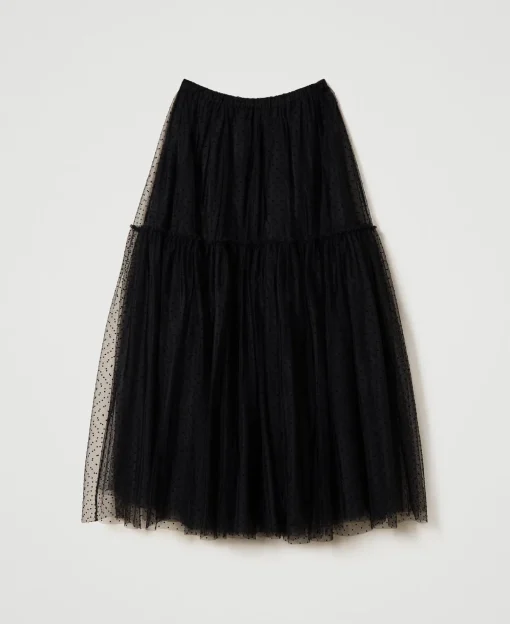 Gonna Lunga In Tulle Plumetis