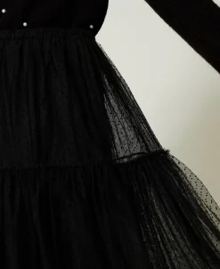 Gonna Lunga In Tulle Plumetis