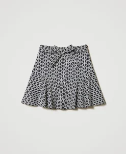 Gonna Pantalone In Crêpe De Chine Con Stampa