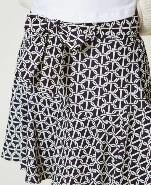 Gonna Pantalone In Crêpe De Chine Con Stampa