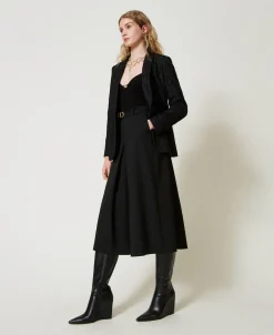 Gonna Pantalone In Misto Lana Con Cintura