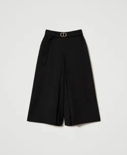 Gonna Pantalone In Misto Lana Con Cintura