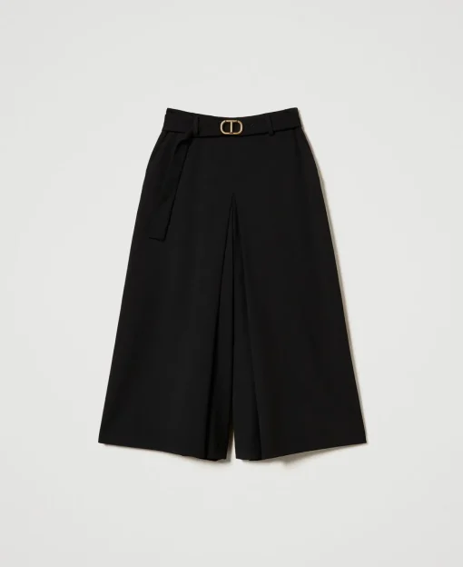 Gonna Pantalone In Misto Lana Con Cintura