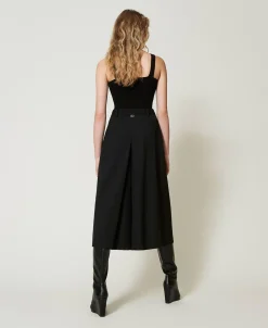 Gonna Pantalone In Misto Lana Con Cintura