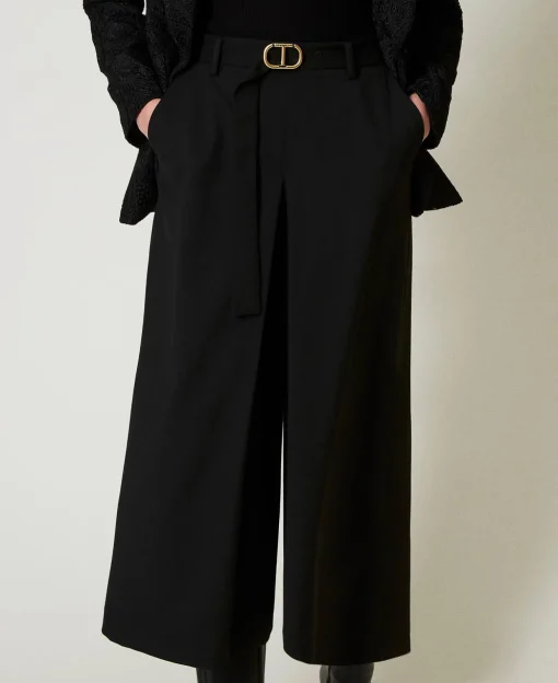 Gonna Pantalone In Misto Lana Con Cintura