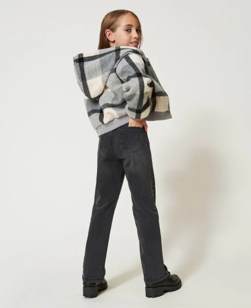 Jeans Cinque Tasche Con Borchie