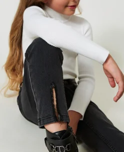 Jeans Skinny Con Spacchi