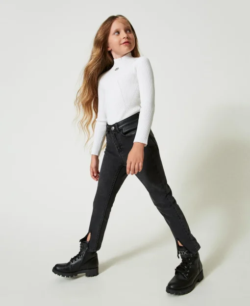 Jeans Skinny Con Spacchi