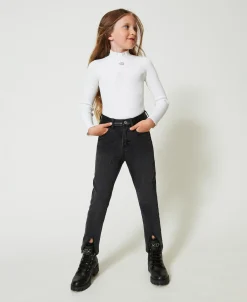 Jeans Skinny Con Spacchi