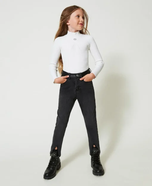 Jeans Skinny Con Spacchi